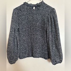 Express XS cinched 3/4 sleeve shirt with keyhole